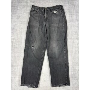 Levis Jeans Mens 36x32 Black Denim 535 Vintage 90s Eurofit Straight Leg Relaxed